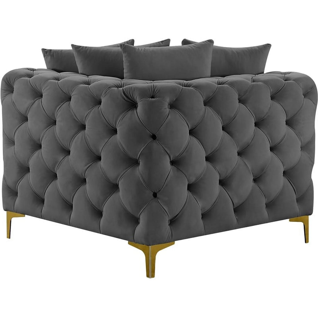 Grey Velvet Corner Chair R97001