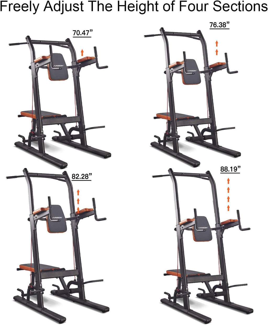 Power Tower with Bench Pull up Bar dip station X11396