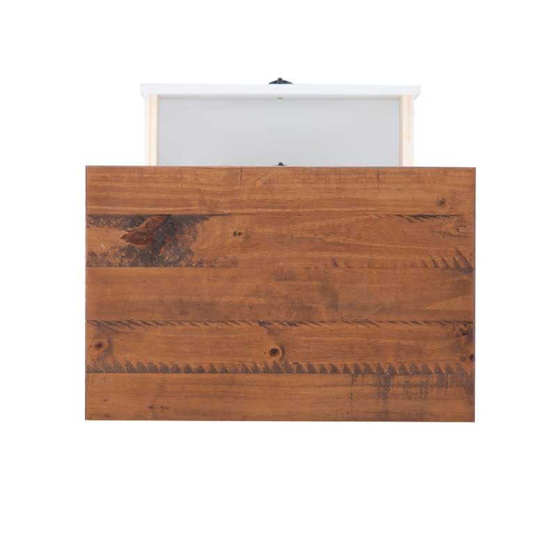 White Distressed Wood Three Drawer Chest I408273