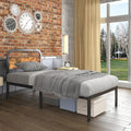 Twin Size Metal Platform Bed Frame with Headboard K452351