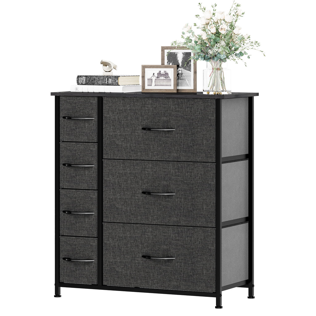 Gray Metal Fabric Wood Drawer Chests U77107