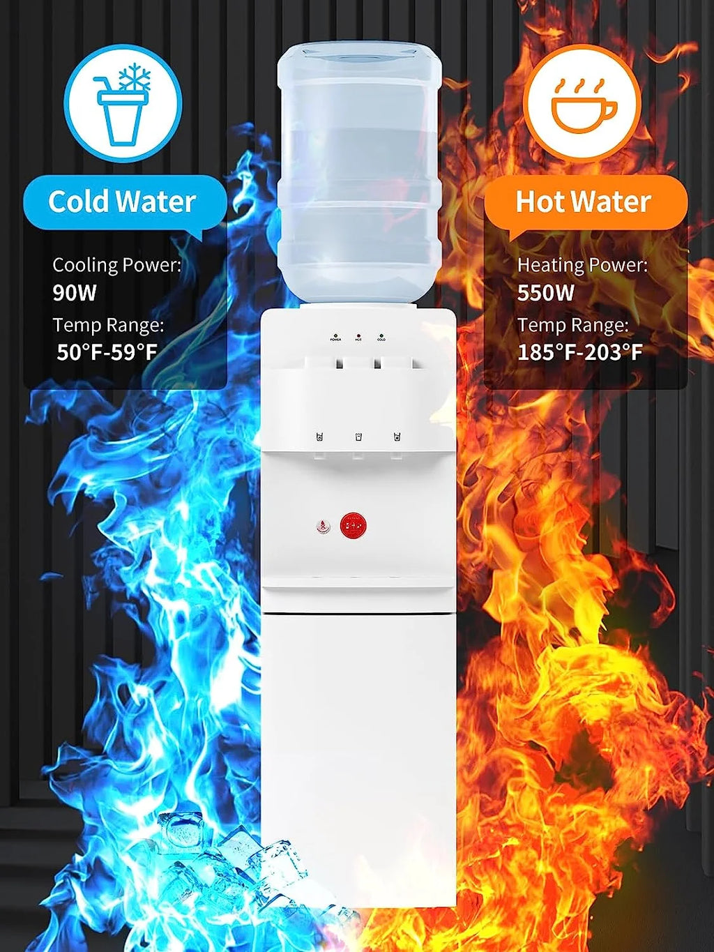Top Loading Hot & Cold Water Cooler Dispenser White Y618