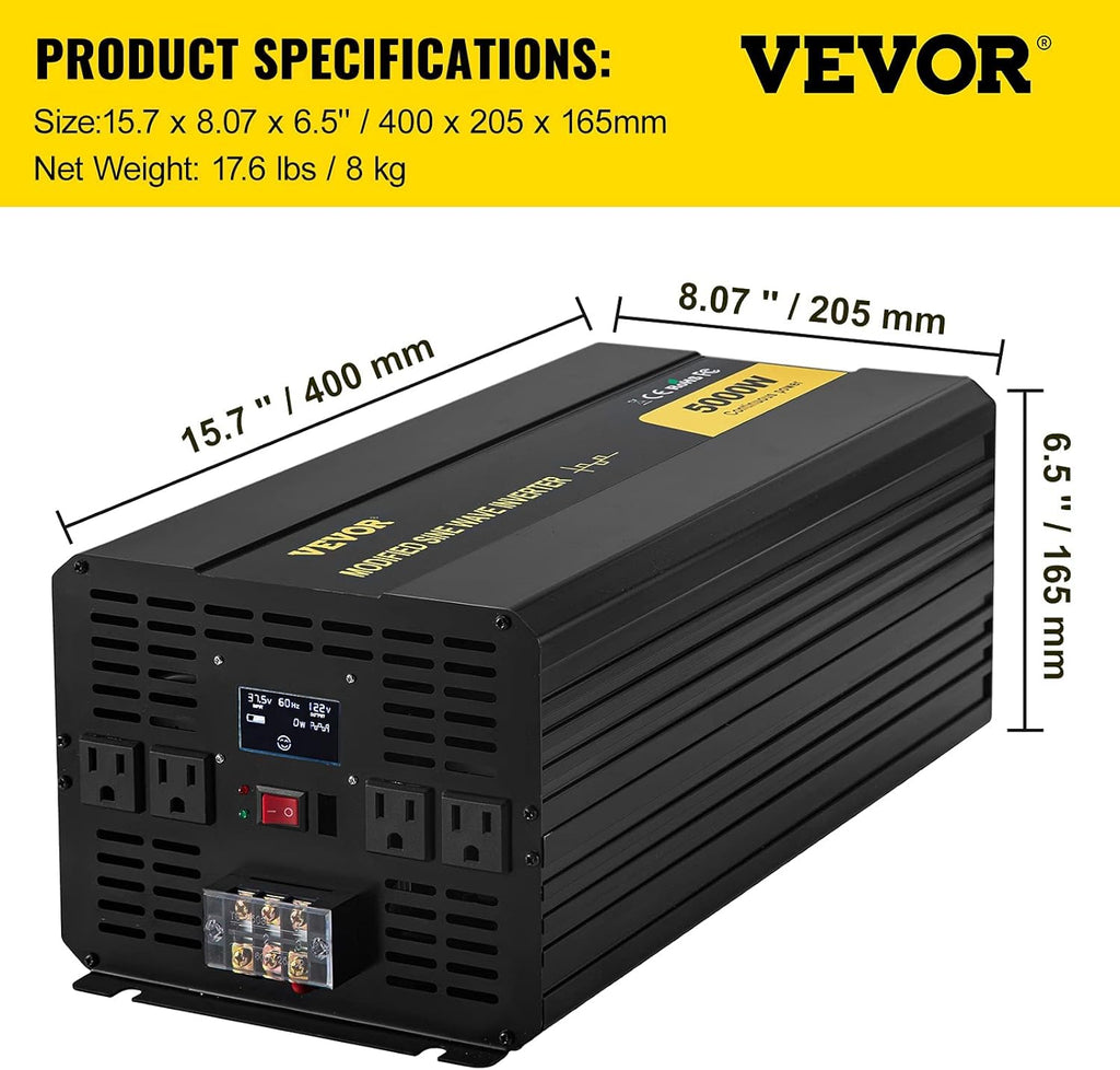 5000W Modified Sine Wave Power Inverter with LCD Display E183641