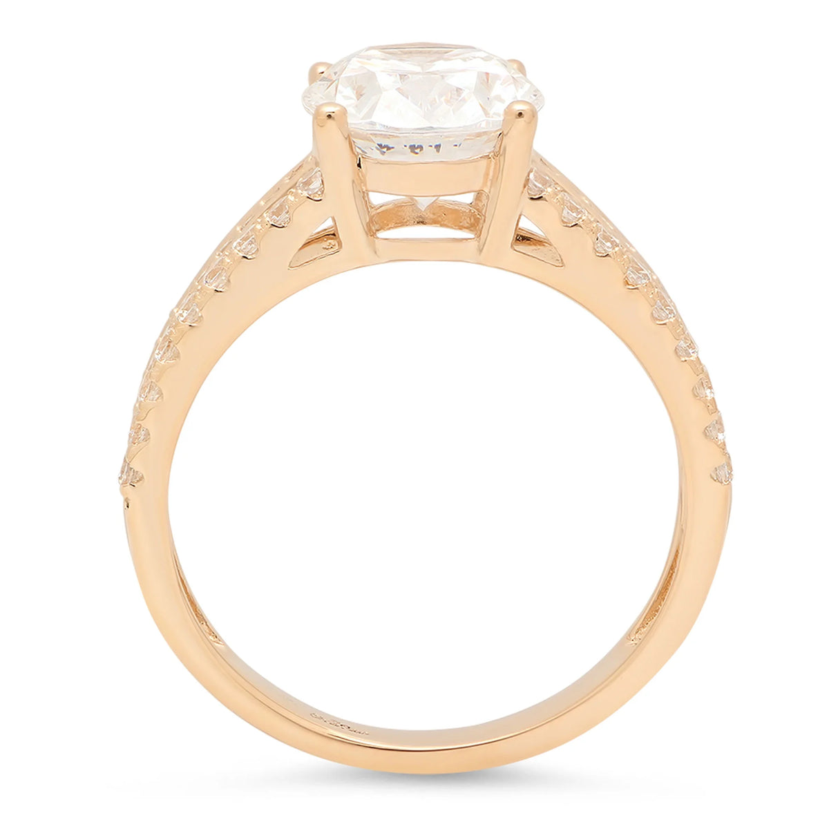 18K Yellow Gold Oval Cut Genuine Cultured Diamond Engagement Ring H9135