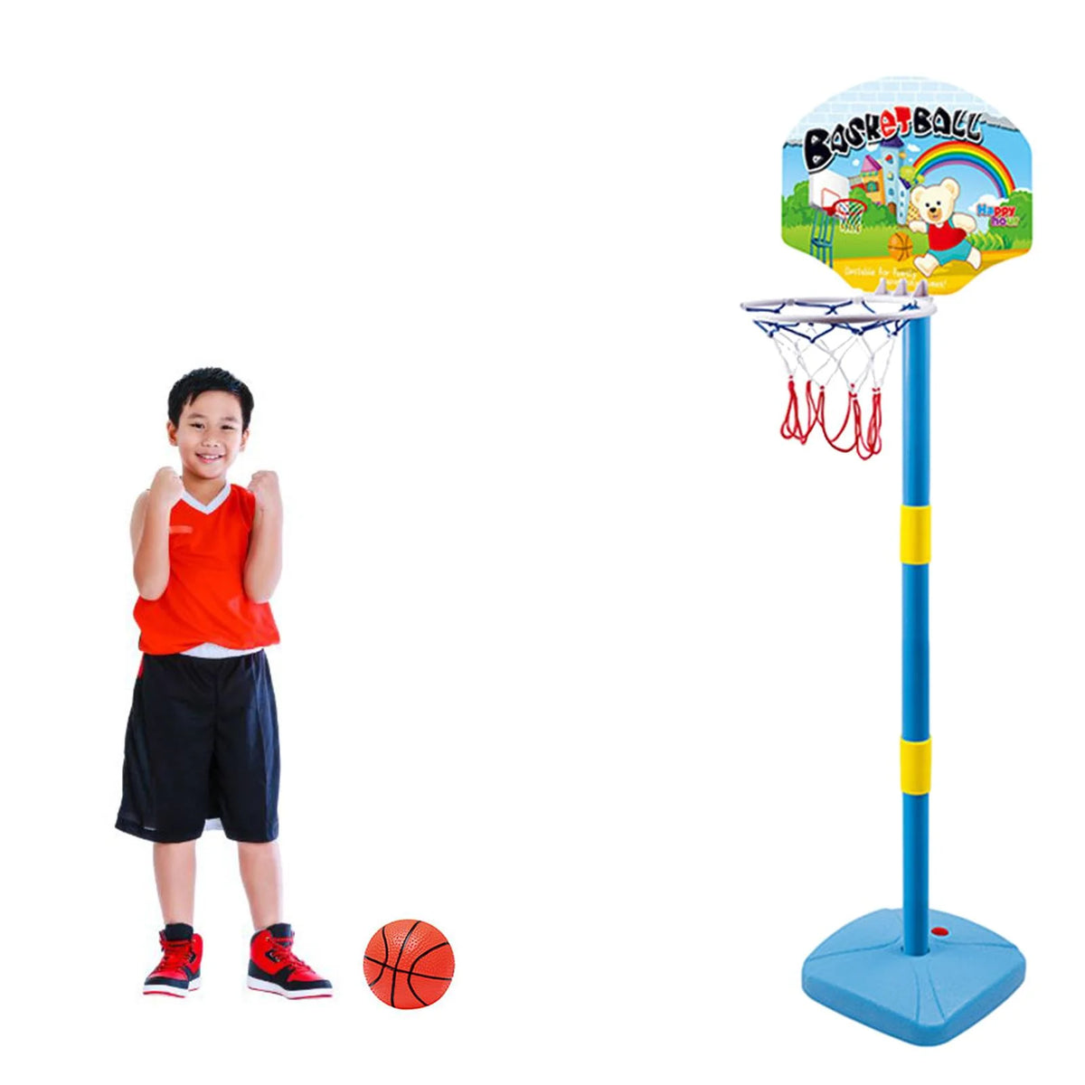 Kids Basketball Hoop Stand Adjustable Height Indoor Outdoor Z108