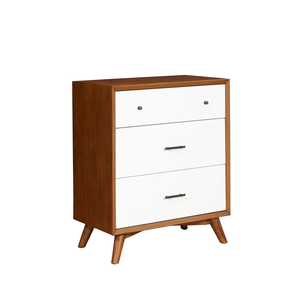 Wooden Chest With Three Drawers Brown and White L25981