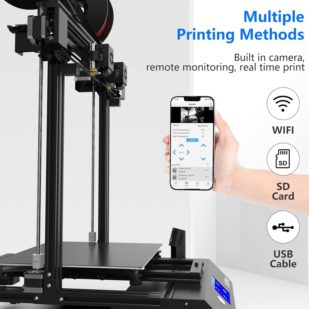 3D Printer with Independent Dual Extruder, 300x300x400mm G76508