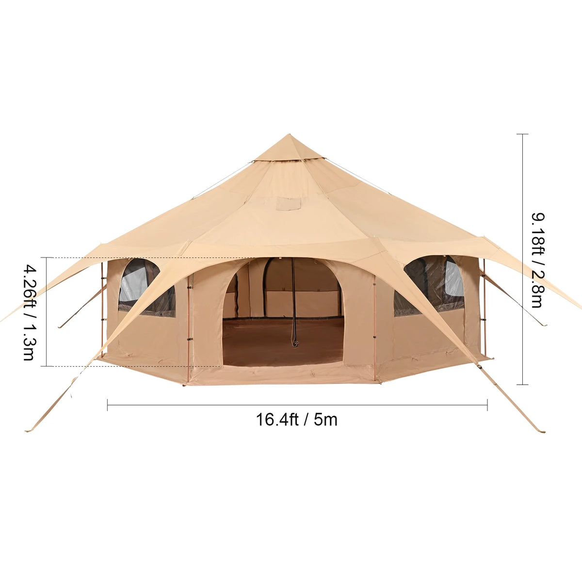 Canvas 4 Seasons Bell Tent with Stove Jack R690