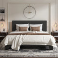 Queen Upholstered Platform Bed Frame with Adjustable Leather Headboard K11151