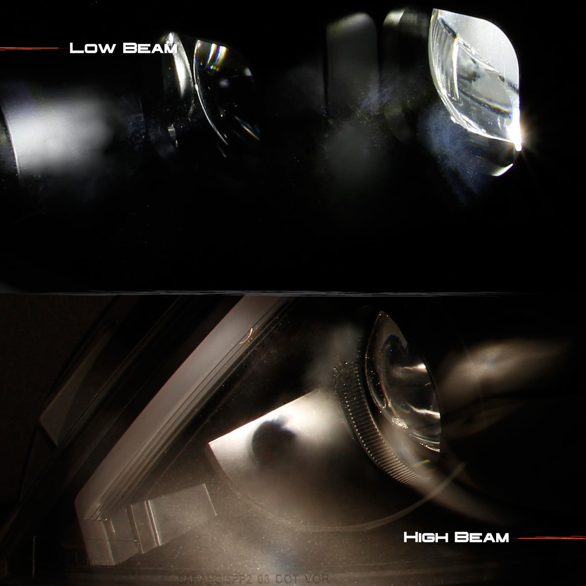 Black Smoked LED Projector Headlights D59260