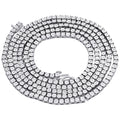 Mens 1 Row Diamond Link Choker Chain 18" Sterling Silver G571363