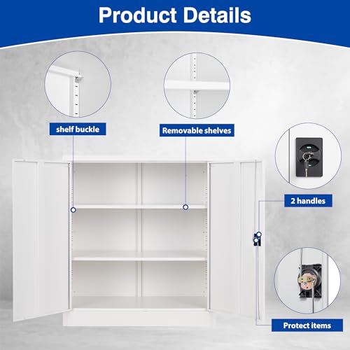 Black Metal Storage Cabinet with Wheels and Adjustable Shelves Q33546