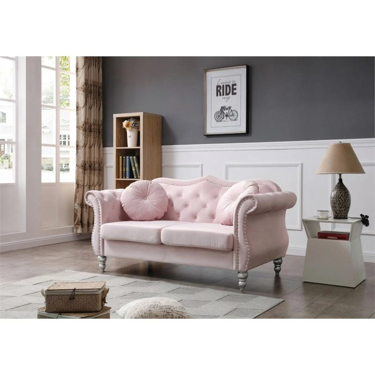 Pink 2-Piece Sofa and Loveseat Furniture Set D51309