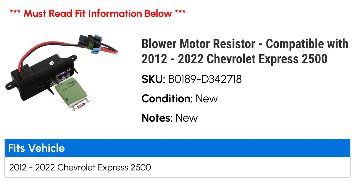 Blower Motor Resistor H411