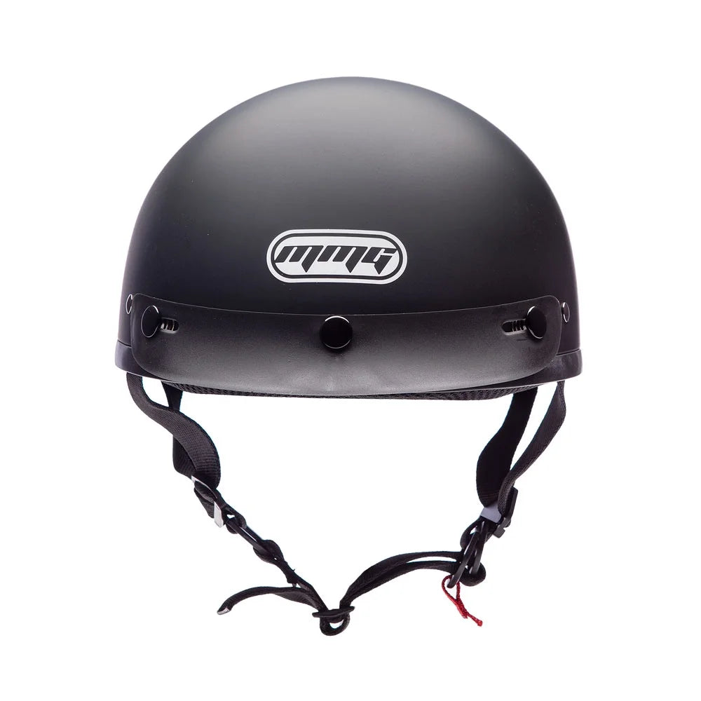 Matte Black Motorcycle Half Helmet with Goggles G793