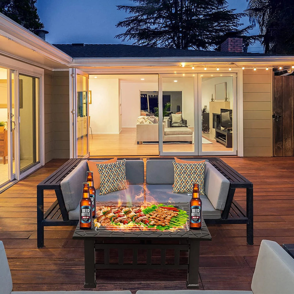 32 Wood Burning Metal Fire Pit Table Q568