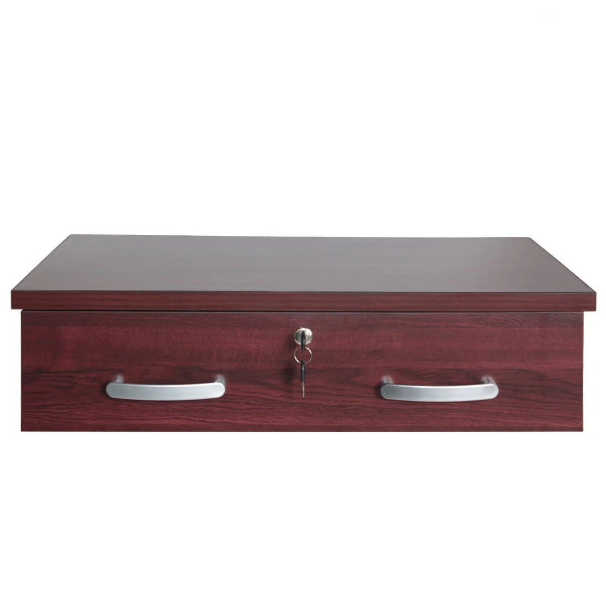Pine Twin Bed and Dresser with Lock in Mahogany J689