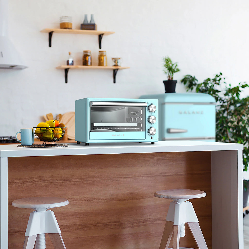 Blue Retro Toaster Oven with Convection, 1500W, 0.9 Cu.Ft S828