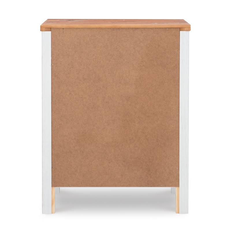 White Distressed Wood Three Drawer Chest I408273