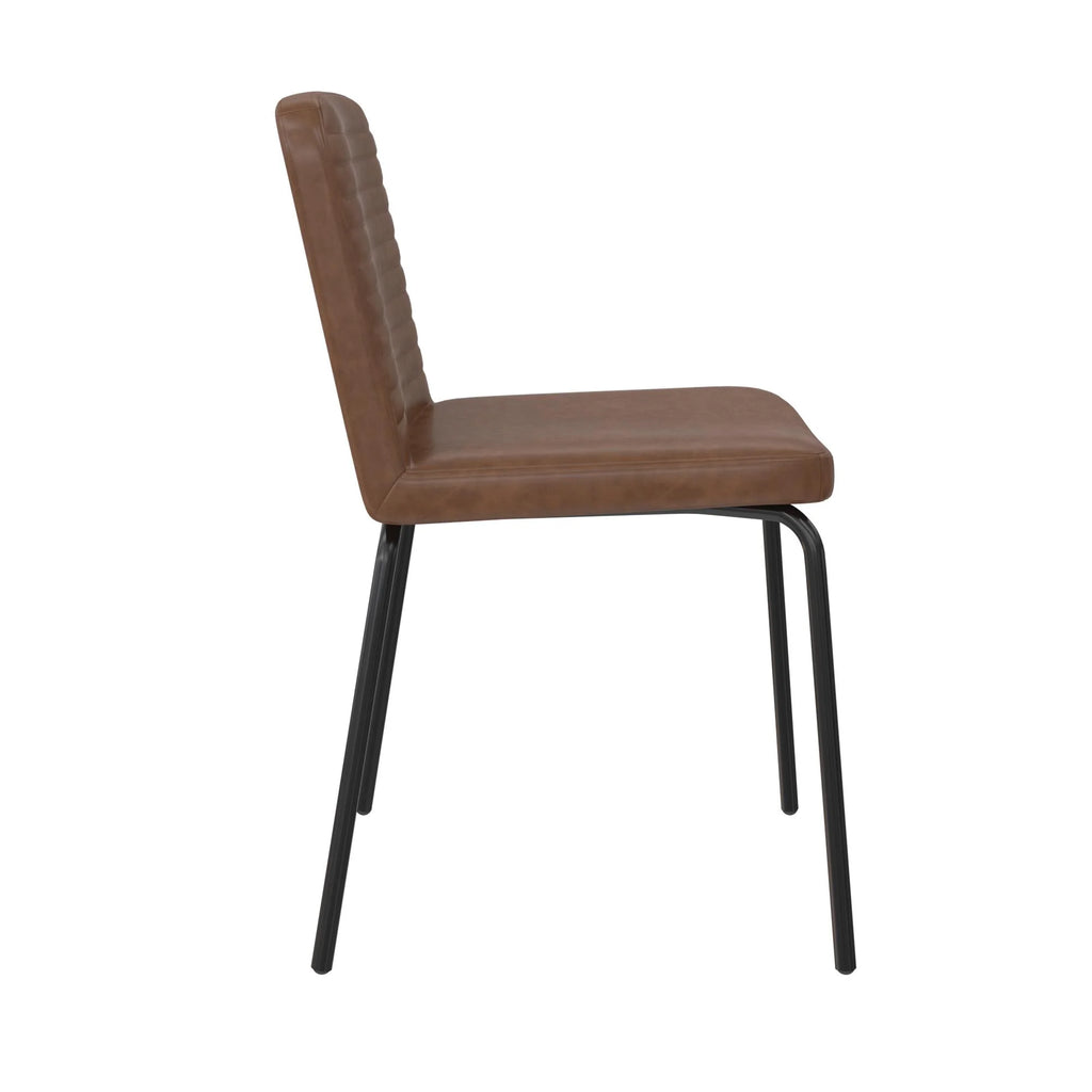 Camel Faux Leather Dining Chair, Set of 2 V41279