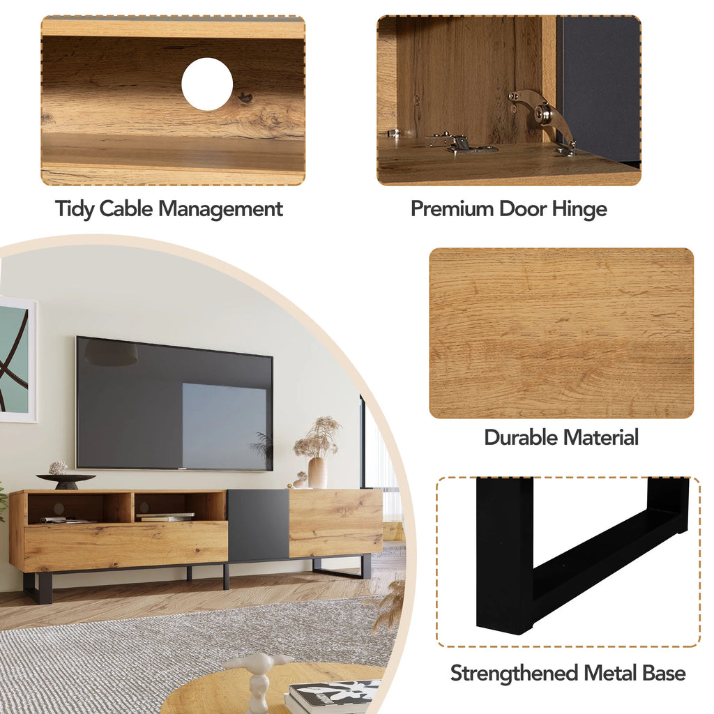 Modern TV Stand with Double Storage Space H6097