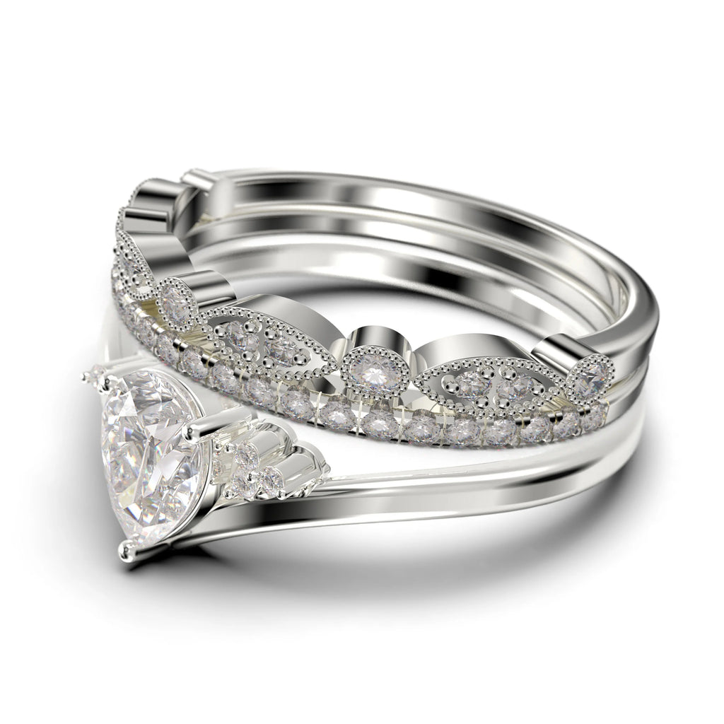 2.25 Carat Pear Cut Diamond Moissanite Engagement Ring in 925 Sterling Silver With 18k White Gold Plating X279