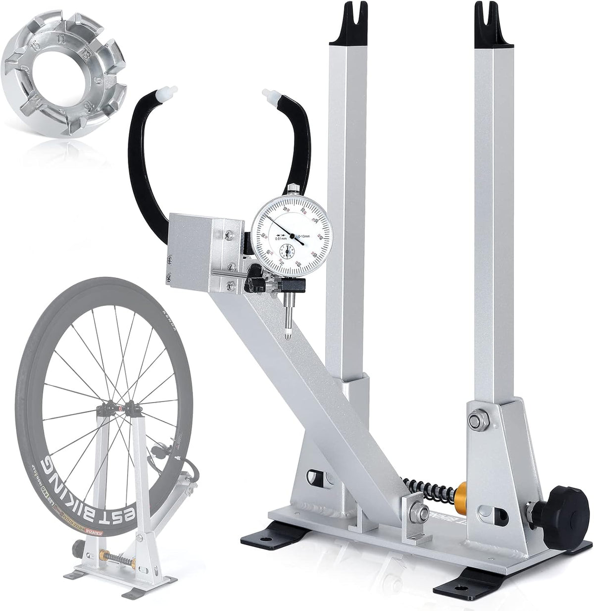 Wheel Truing Stand with Spoke Wrench for 16-29” 700C Bike Wheel S4206