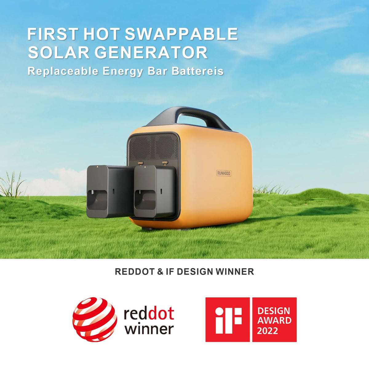 Portable Power Station 1296Wh Swappable Lithium Backup Batteries 600W AC Outlet Solar Generator F3719