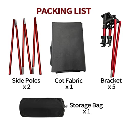 Portable Camping Cot Sleeping Cot Black D677