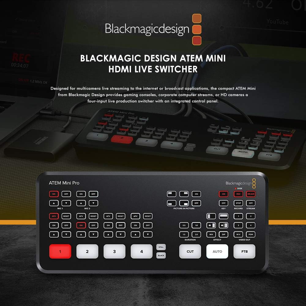 ATEM Mini Pro HDMI Live Stream Switcher with Basic Accessory Bundle C6849