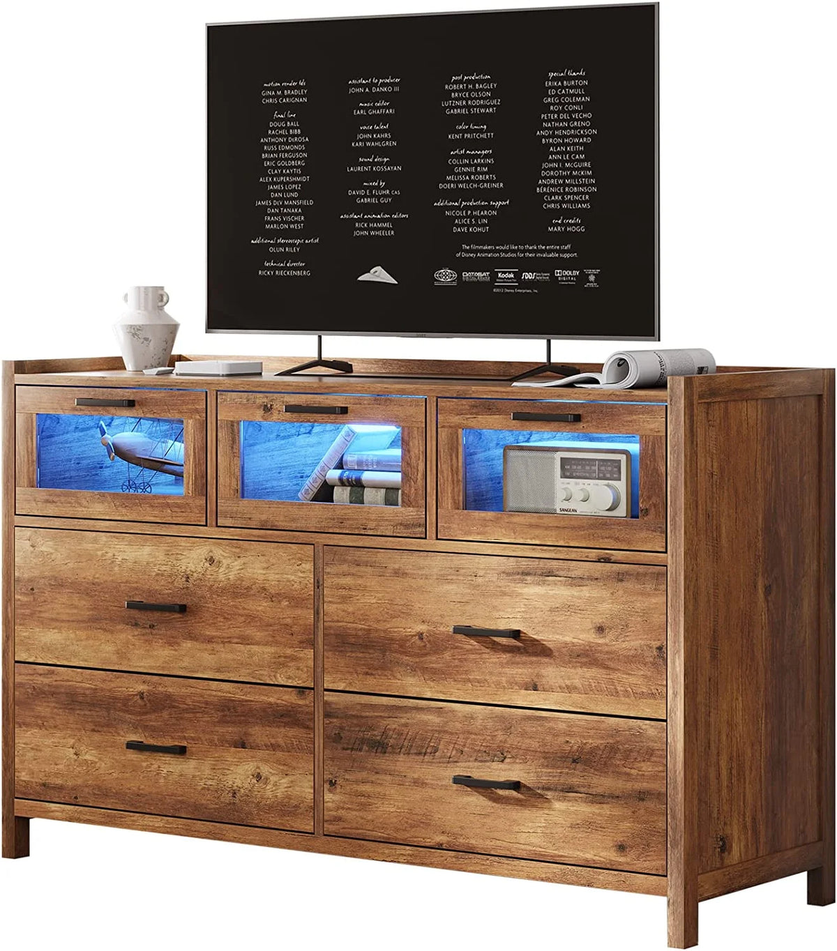 Black 7 Drawer Dresser U462