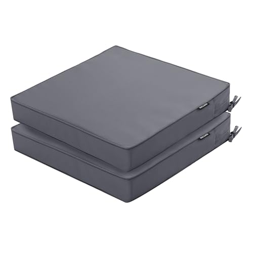 Waterproof Outdoor Chair Cushions 19 x 19 Inch Set of 2 C26749