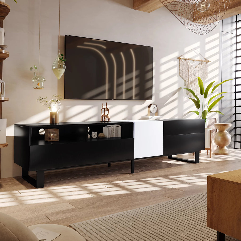 Black TV Stand with Double Storage Space Z703