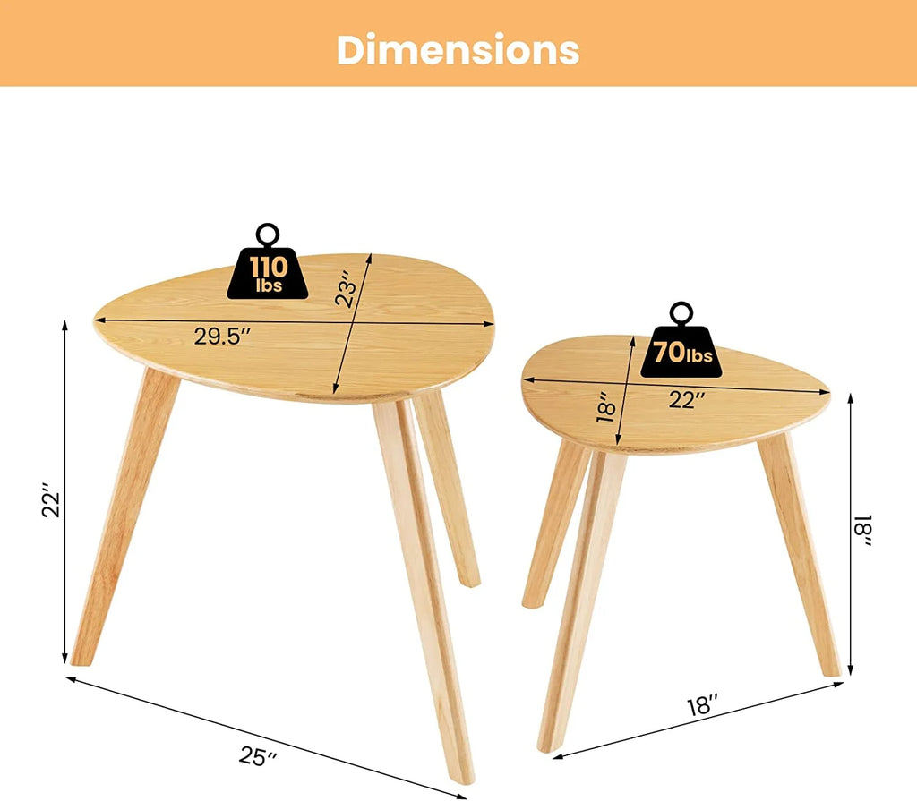 Set of 2 Oval Wood Nesting Coffee Tables C11171