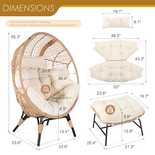 Oversized Egg Chair with Ottoman R953425