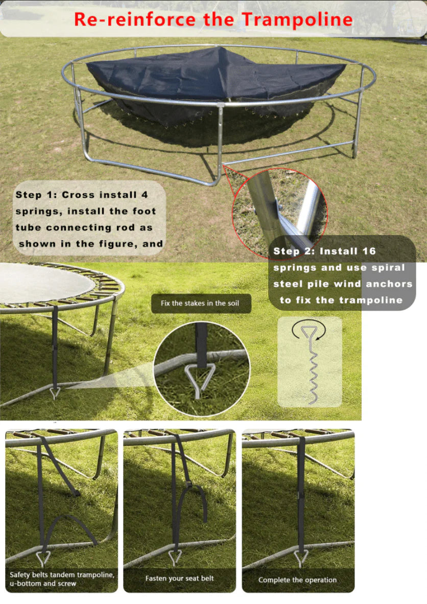 16FT Outdoor Trampoline with Basketball Hoop and Ladder M756270