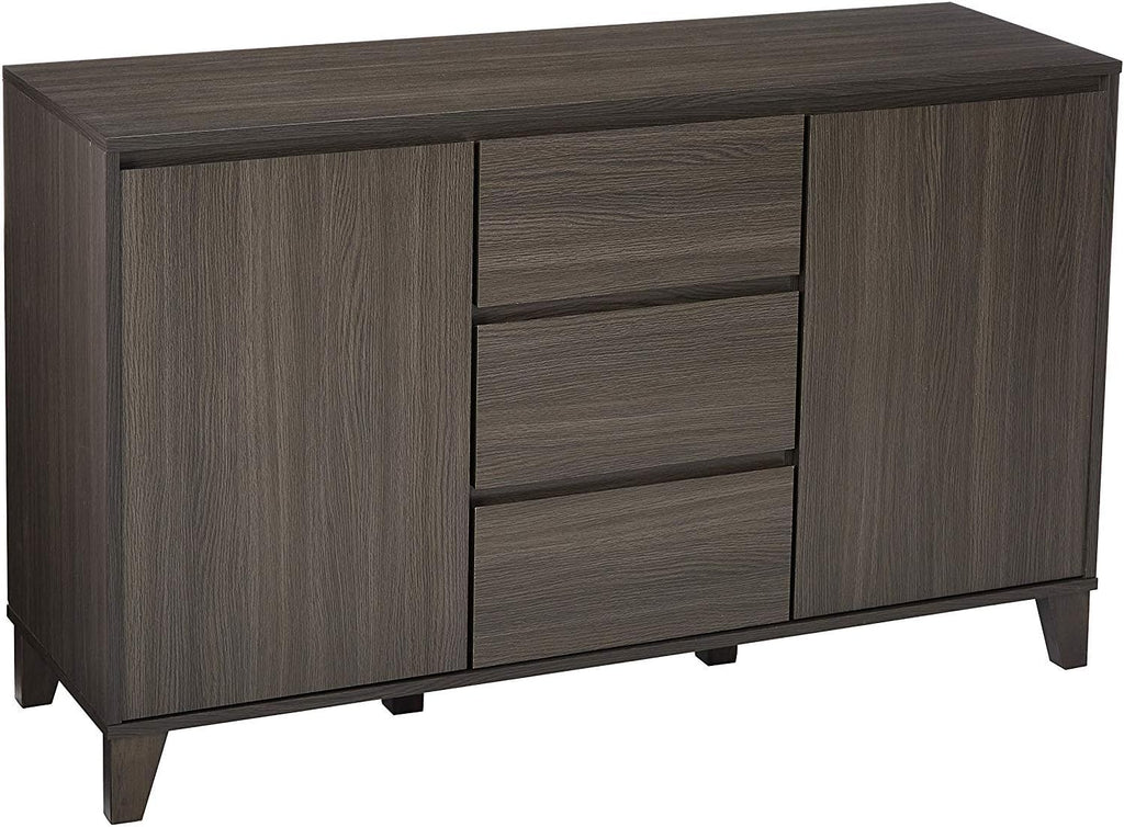 Oak Gray Wood Buffet Server Cabinet Console Table A997