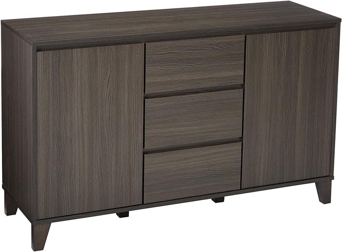 Oak Gray Wood Buffet Server Cabinet Console Table A997