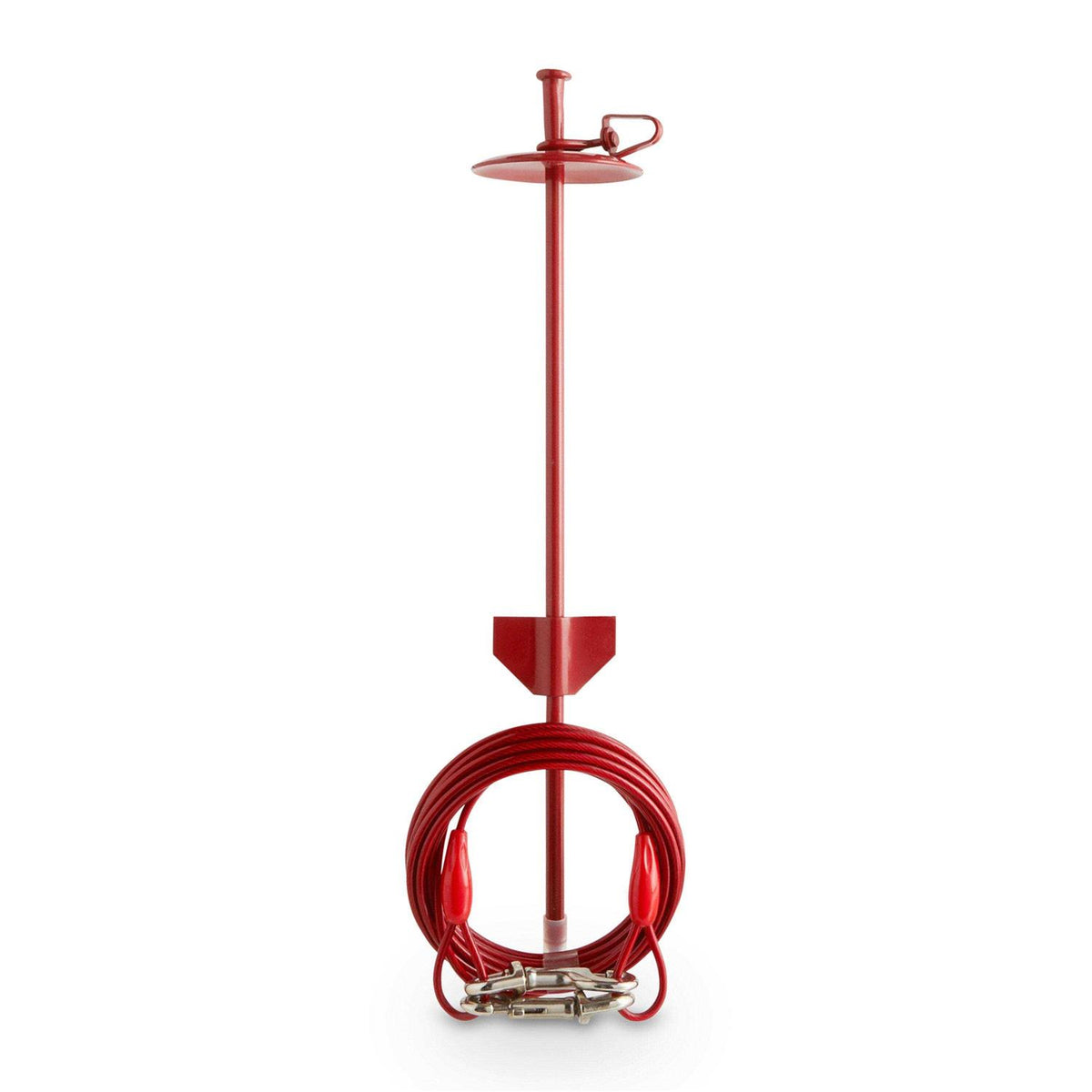 Red Powder-Coated Steel Pet Leash Post S74365