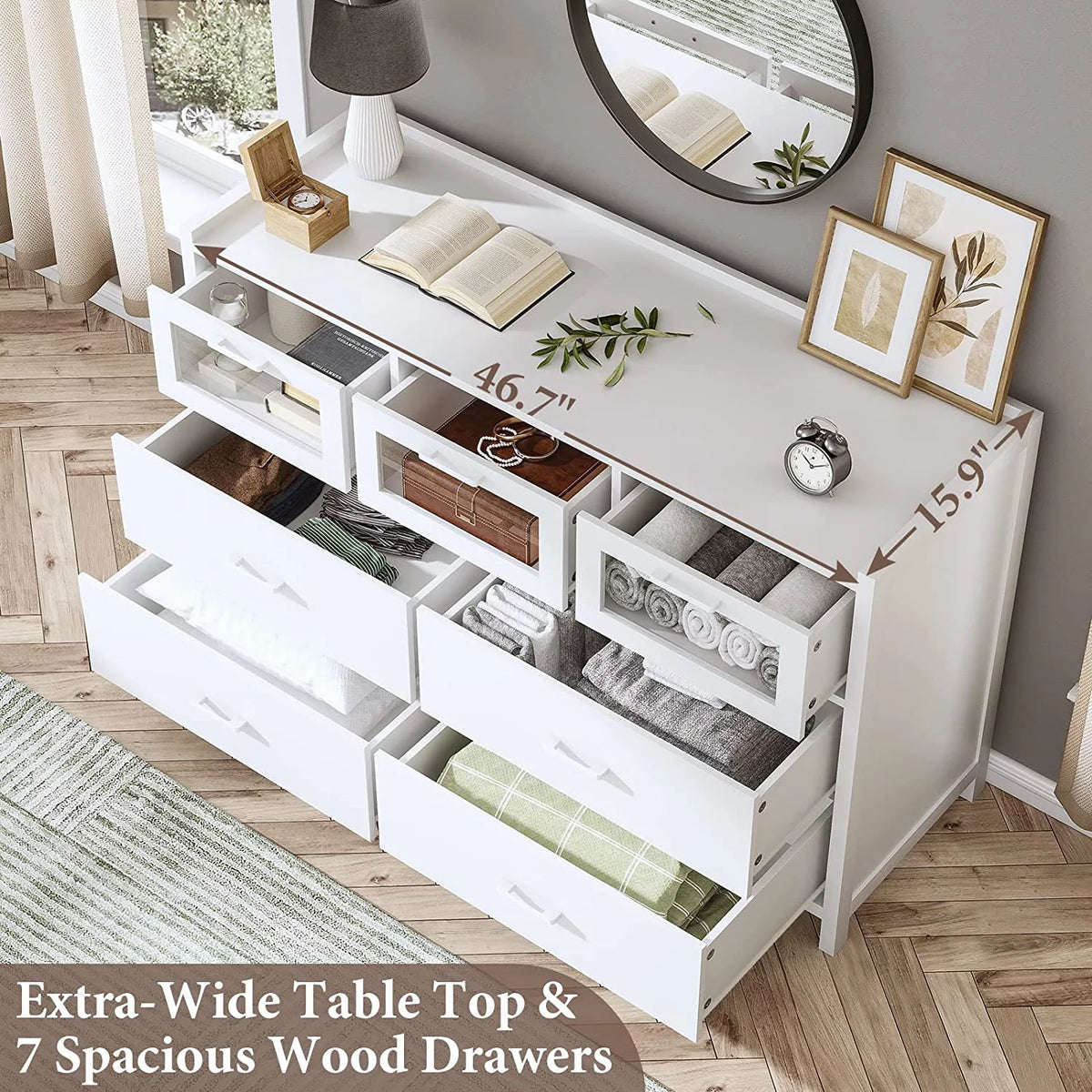 Black 7 Drawer Dresser U462
