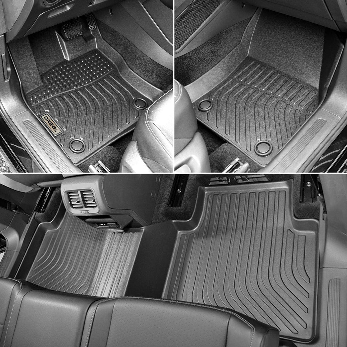 Black Heavy Duty All Weather Front and Rear Car Floor Mats A1067