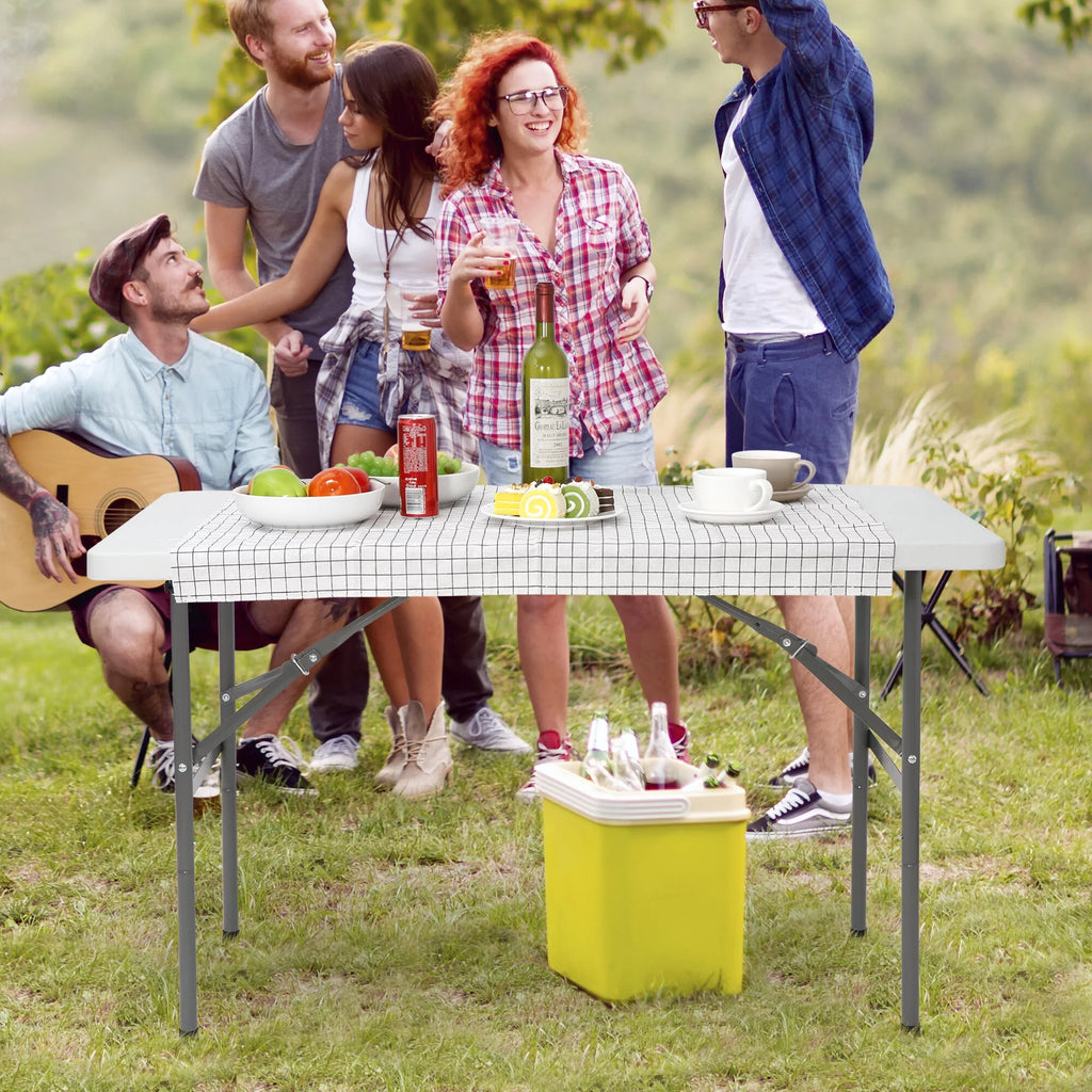 4FT White Plastic Folding Table J517832