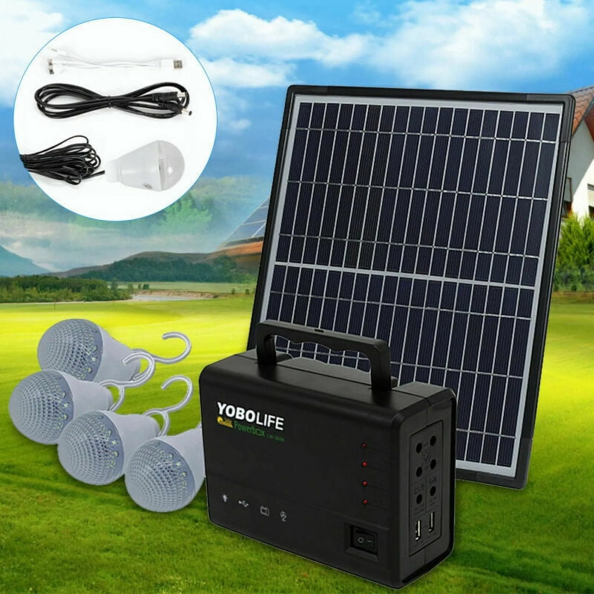 Portable Solar Panel Power Generator Kit I91874