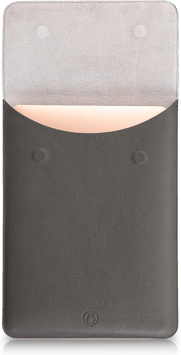 Thin Leather Laptop Sleeve, 13 Inch Suede Padded (Brown) Z96625