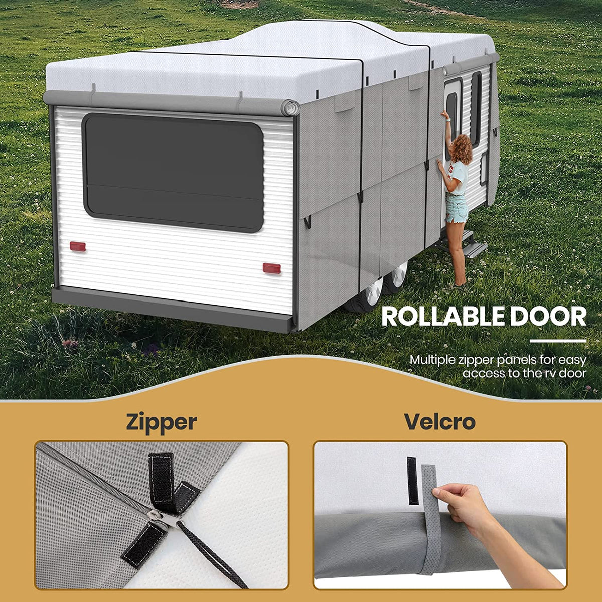 300D Travel Trailer RV Cover with 4 Tire Covers C15978