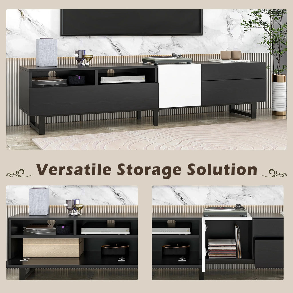 Black TV Stand with Double Storage Space Z703