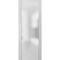 White Silk Sliding Barn Door with Stainless Steel Hardware B79501