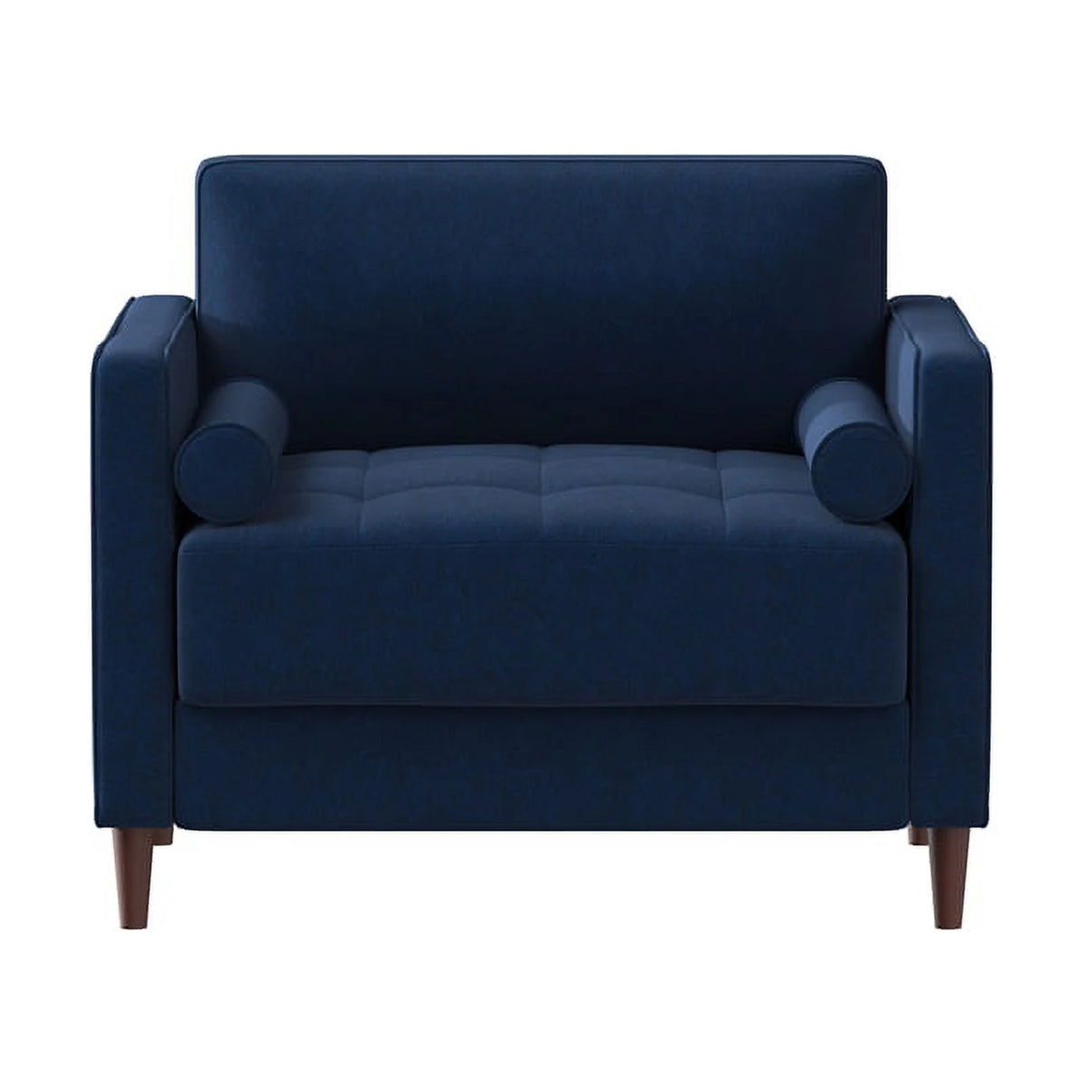 King Chair in Navy Blue Fabric Upholstery P737