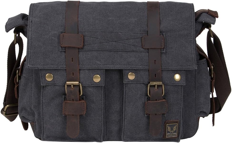 Vintage Canvas Leather Camera Messenger Bag M5146