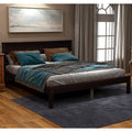 Espresso Pine Wood Platform Bed Frame with Headboard Full D4585